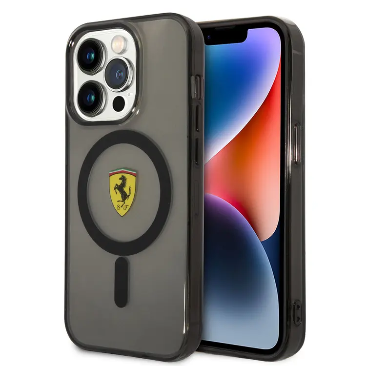 iPhone 14 Pro Max MagSafe Uyumlu Yarı Şeffaf Kılıf - Ferrari