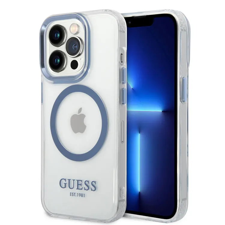 iPhone 14 Pro Max MagSafe Uyumlu Kılıf, Metal Kamera Çerçeveli - Guess