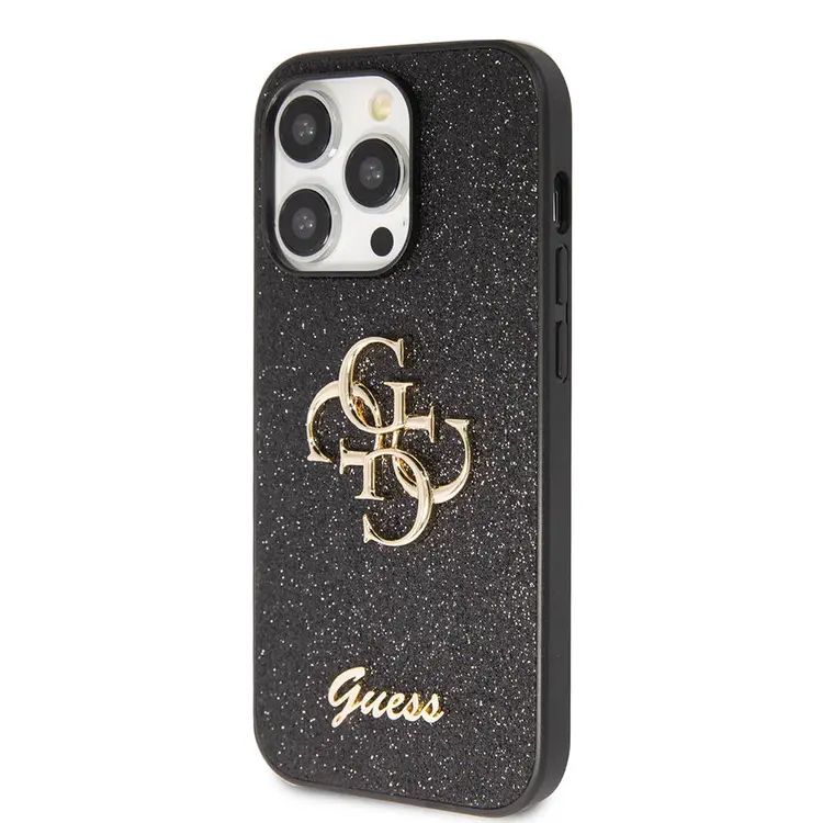iPhone 14 Pro Max Kılıf, 4G Büyük Metal Logolu Glitter Kapak - Guess