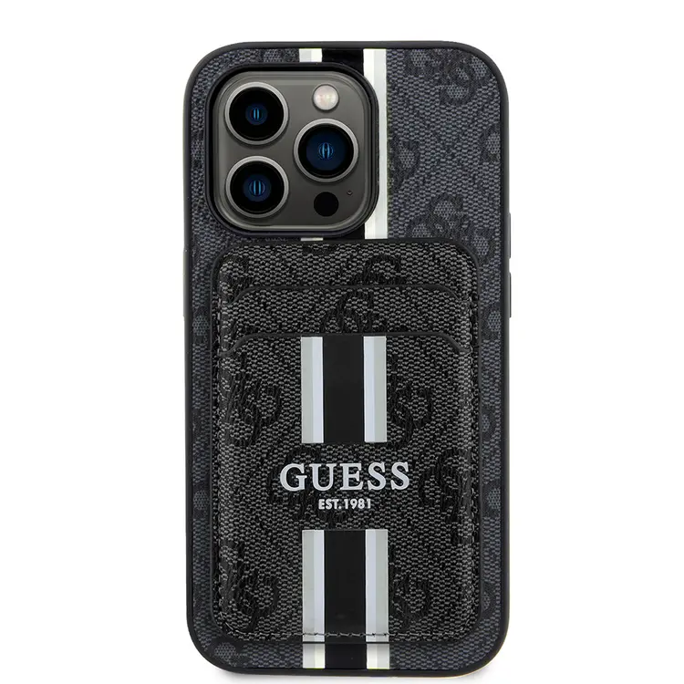 iPhone 14 Pro Max MagSafe Uyumlu Kartlıklı Kılıf - Guess 4G Çizgili