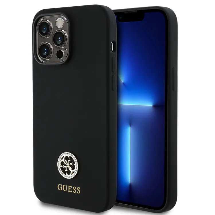 iPhone 14 Pro Max Silikon Kılıf, Taşlı 4G Logolu - Guess