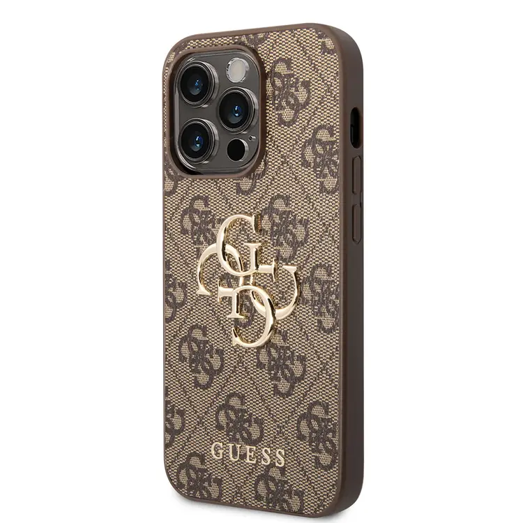 iPhone 14 Pro Max PU Deri Kılıf, Büyük Metal Logo - Guess