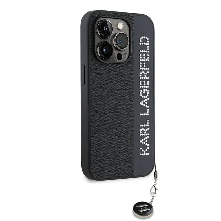 iPhone 14 Pro Max Kılıf, Anahtarlıklı Taşlı Saffiano - Karl Lagerfeld