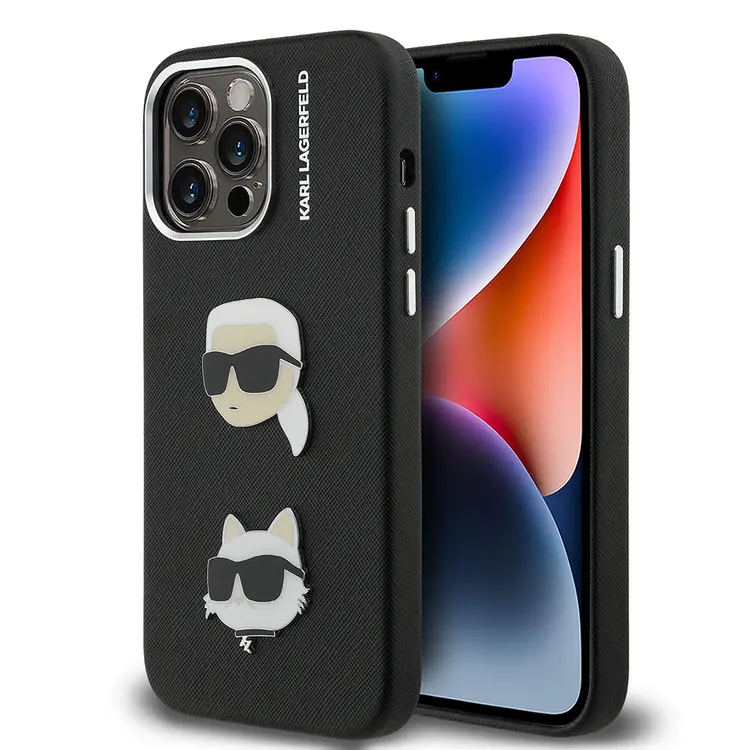 iPhone 14 Pro Max Kılıf, Lisanslı K&C Heads Pin Tasarım - Karl Lagerfeld