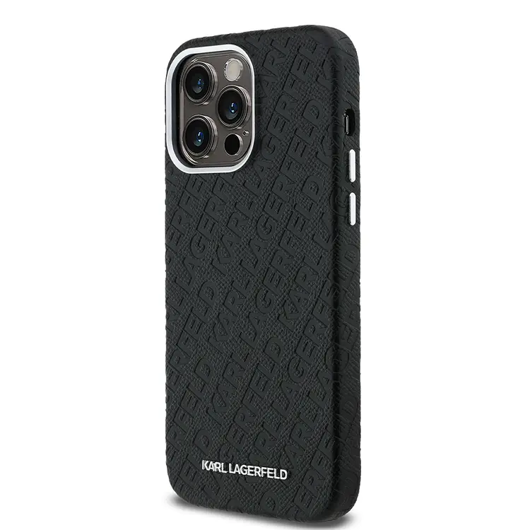iPhone 14 Pro Max PU Deri Kılıf, Metal Logo Detaylı - Karl Lagerfeld
