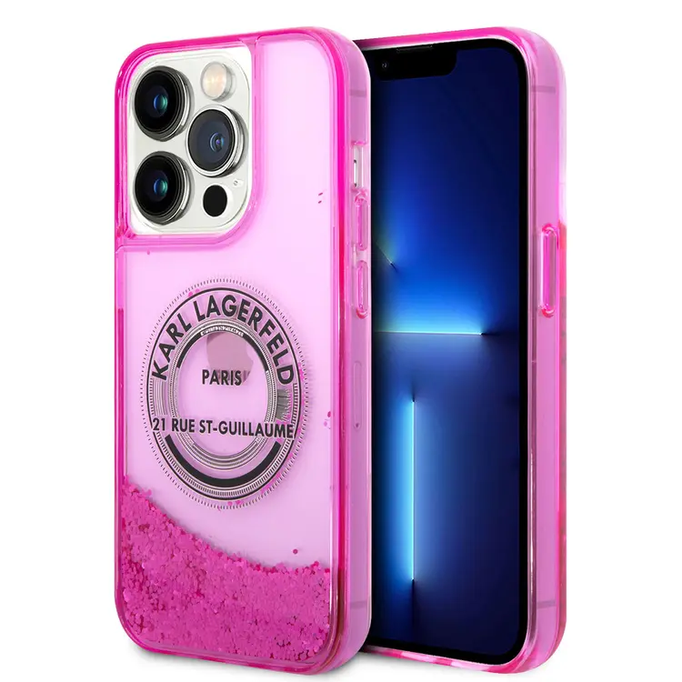 iPhone 14 Pro Max Sıvılı Simli Kılıf - Karl Lagerfeld RSG