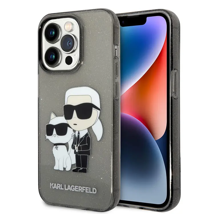 iPhone 14 Pro Max Şeffaf Simli Kılıf - Karl Lagerfeld K&C