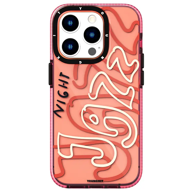 iPhone 14 Pro Max Şeffaf Yazı Temalı Kılıf - YoungKit Jazz Serisi