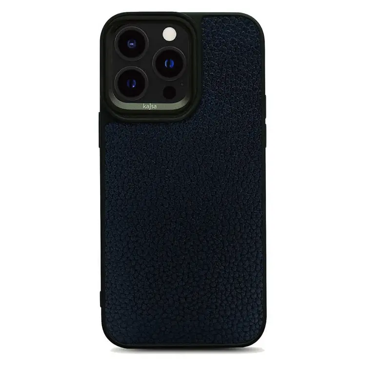 iPhone 14 Pro Max Soft Deri Kılıf, Metal Kamera Çerçeveli - Kajsa Litchi