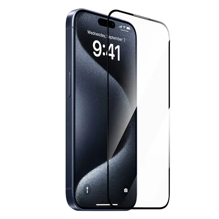 iPhone 15 Temperli Cam Ekran Koruyucu, Kolay Uygulama Aparatlı - Wiwu SQ-008