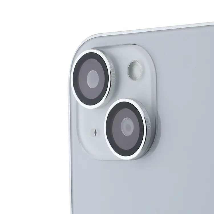 Apple iPhone 15 Guess Orjinal Lisanslı Metal Kamera Lens Koruyucu