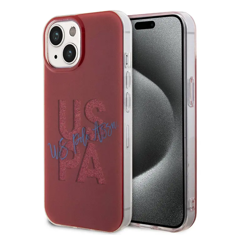 iPhone 15 Simli Parlak Alfabe Tasarım Kılıf - U.S. Polo Assn. Lisanslı