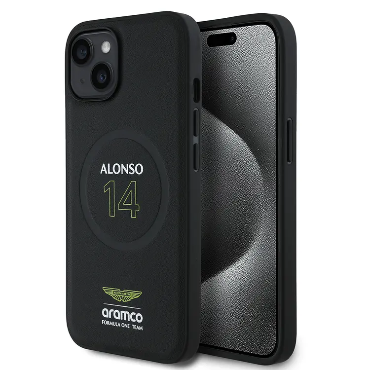 iPhone 15 MagSafe Uyumlu PU Deri Kılıf - Aston Martin Alonso 14