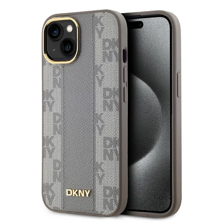 iPhone 15 MagSafe Uyumlu 3D Checkered Desenli Kılıf - DKNY