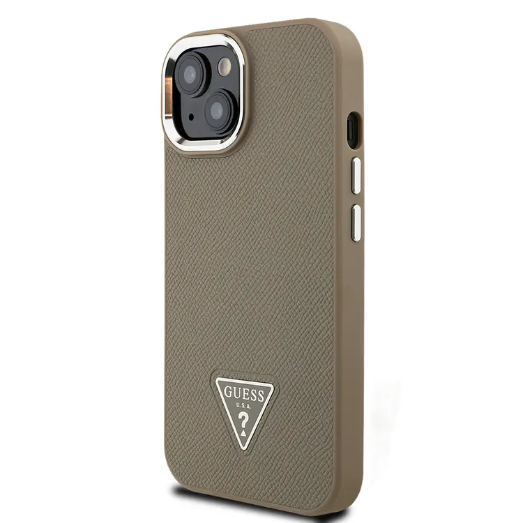 iPhone 15 MagSafe Uyumlu Grained Triangle Kılıf - Guess