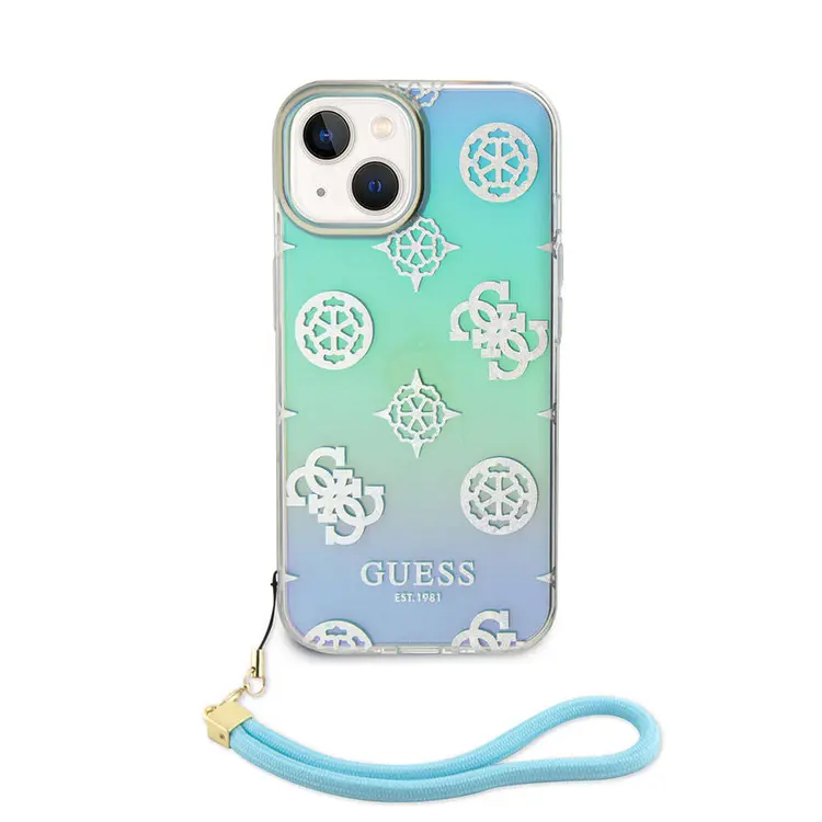 iPhone 15 Holografik Glitter Kılıf - Guess Peony Lisanslı