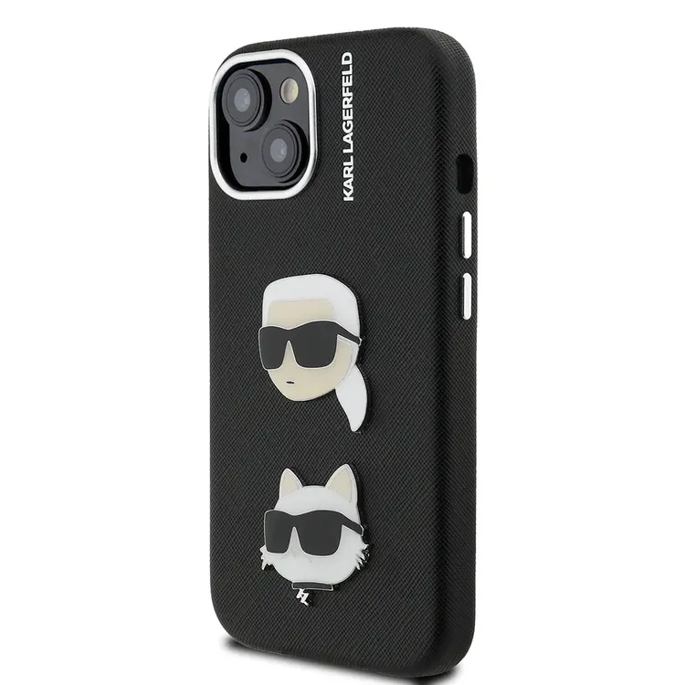 iPhone 15 Kılıf, Lisanslı K&C Heads Pin Tasarım - Karl Lagerfeld