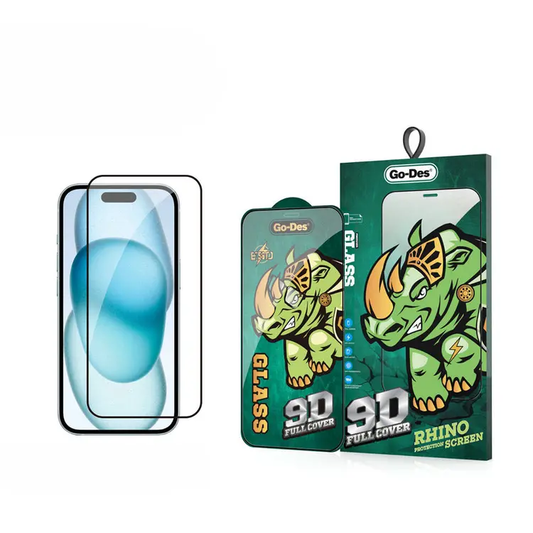 iPhone 15 Plus 9D Full Cover Temperli Cam Ekran Koruyucu - Go Des