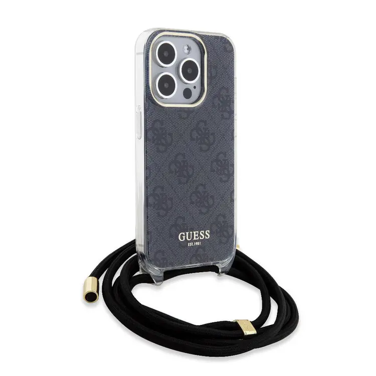 iPhone 15 Pro Çapraz Kordonlu 4G Desenli Kılıf - Guess Lisanslı