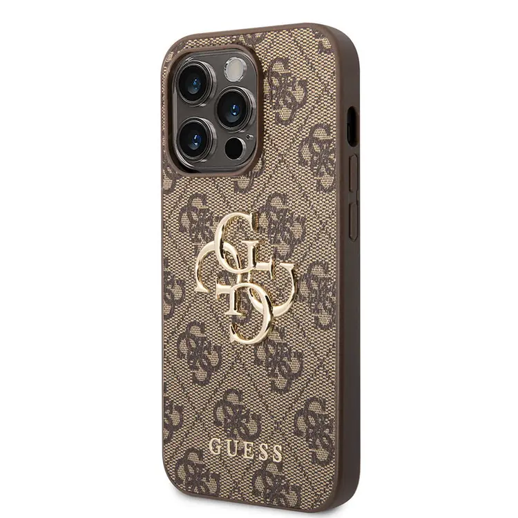 iPhone 15 Pro PU Deri Desenli Kılıf, 4G Metal Logo - Guess