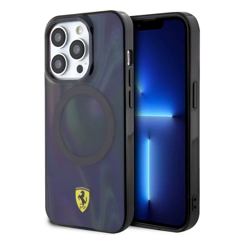 iPhone 15 Pro MagSafe Uyumlu Şeffaf Kılıf - Ferrari Iridescent