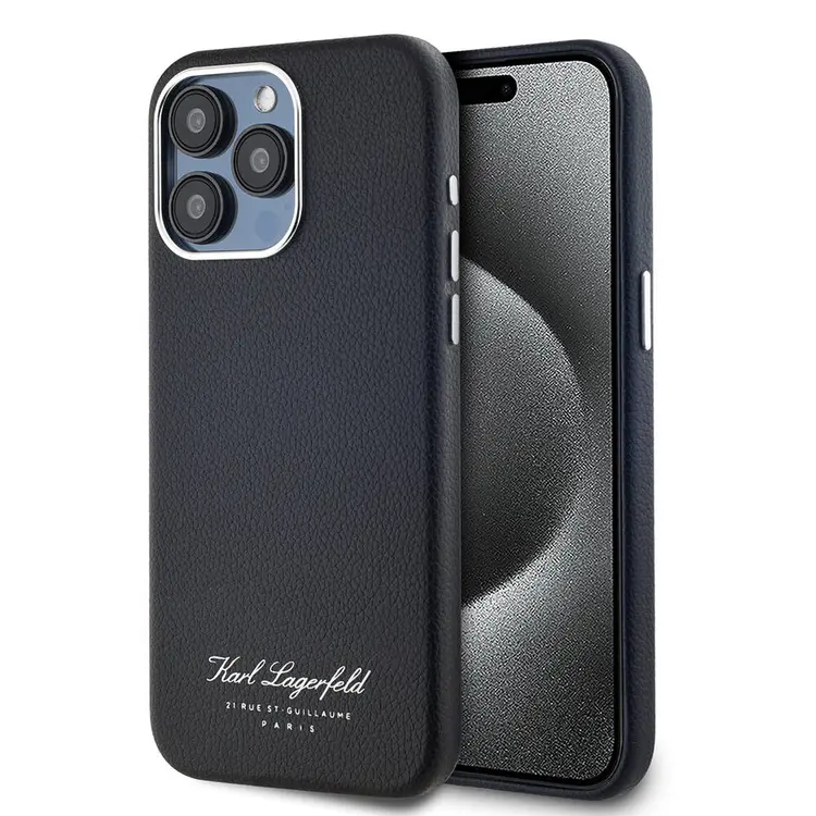 iPhone 15 Pro Kılıf KL Yazılı Hotel Kapak - Karl Lagerfeld