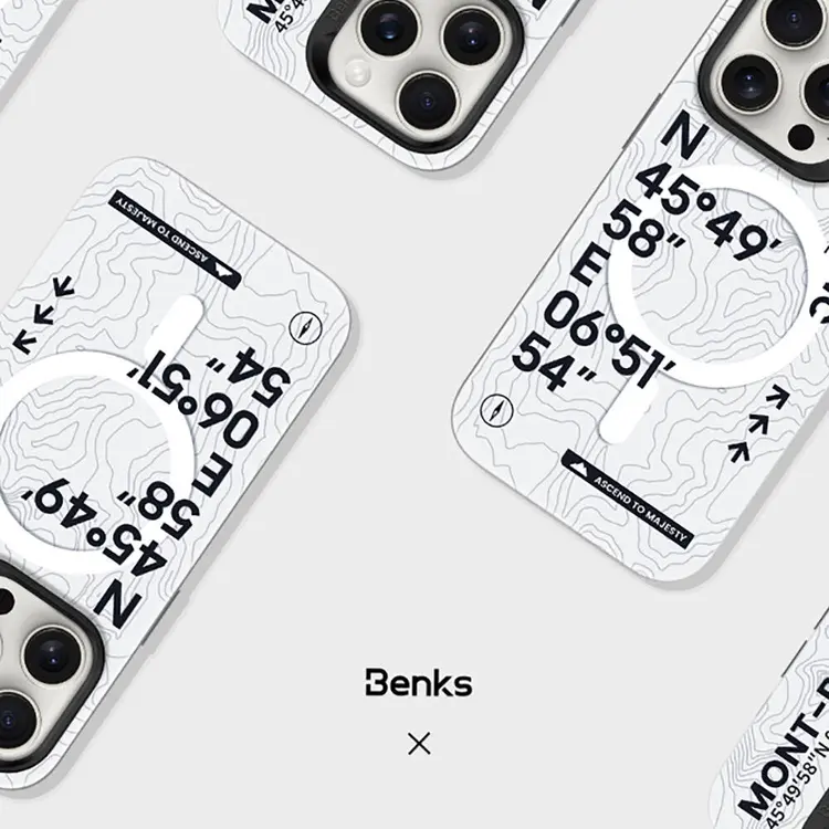 iPhone 15 Pro MagSafe Uyumlu Koordinat Desenli Kılıf - Benks Summit