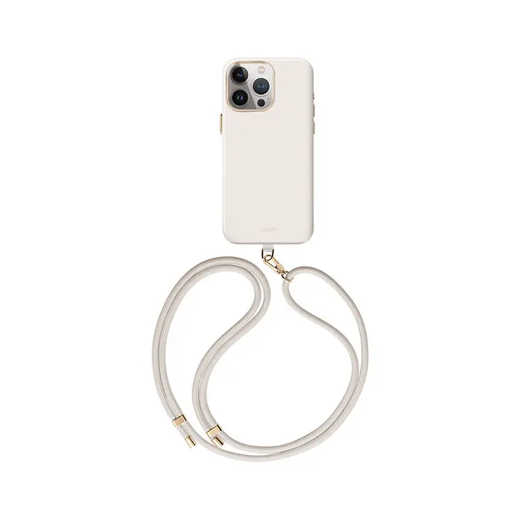 iPhone 15 Pro MagSafe Uyumlu Askı İpli Kılıf - Coehl Creme