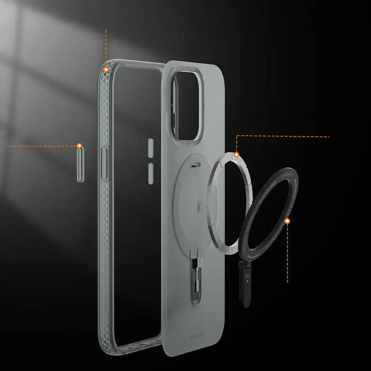 iPhone 15 Pro MagSafe Uyumlu Şeffaf Kılıf - Youngkit Rock Serisi