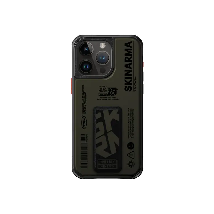 iPhone 15 Pro Desenli Standlı Kılıf - Skinarma Spunk Airbag