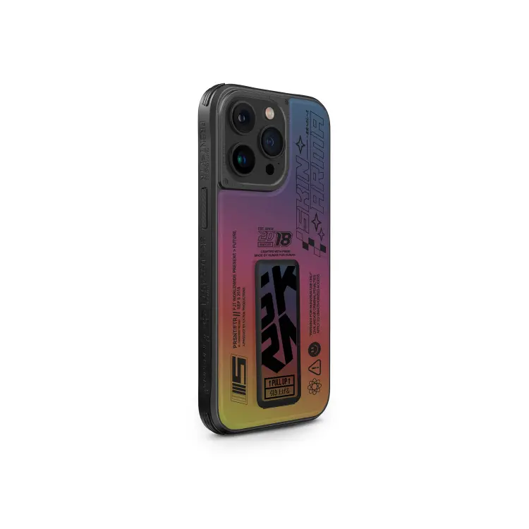 iPhone 15 Pro Standlı Deri Görünümlü Kılıf - Skinarma Kira Kobai