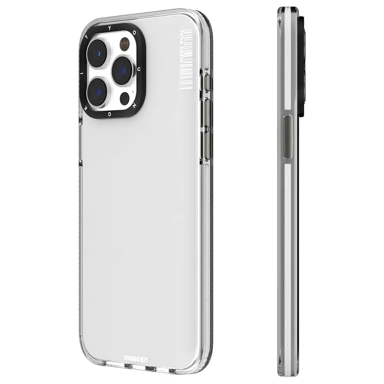 iPhone 15 Pro Şeffaf Kılıf, Pürüzsüz Düz Arka Yüzey - YoungKit Crystal Color