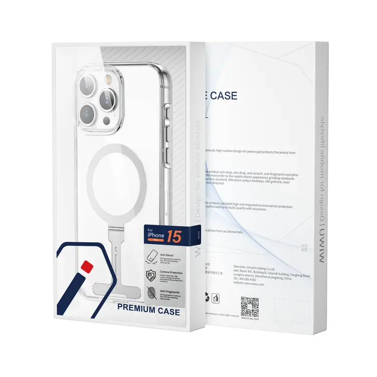 iPhone 15 Pro MagSafe Uyumlu Şeffaf Standlı Kılıf - Wiwu FYY-014