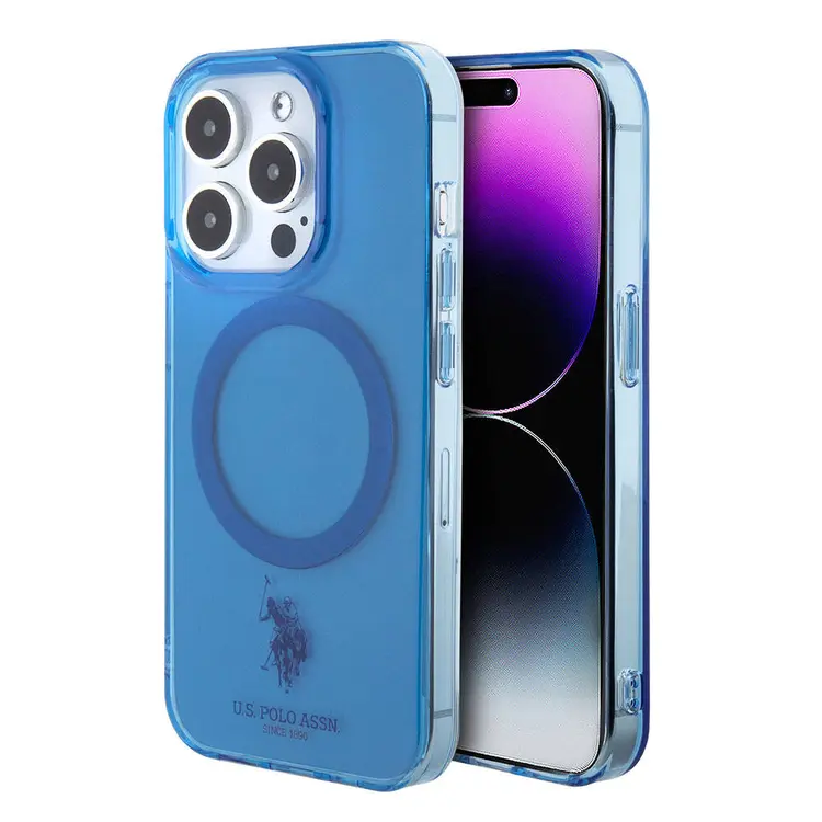 Apple iPhone 15 Pro Kılıf U.S. Polo Assn. Orjinal Lisanslı M-safe Şarj Özellikli Transparan Tasarım Kapak