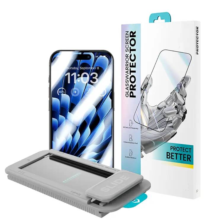 iPhone 15 Pro Max Temperli Cam Ekran Koruyucu - Benks Glass Warrior HD