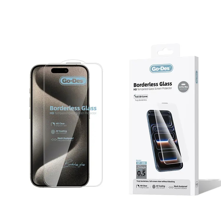 Apple iPhone 15 Pro Max Go Des Borderless Temperli Cam Ekran Koruyucu