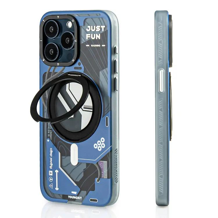 iPhone 15 Pro Max MagSafe Uyumlu 360° Standlı Kılıf - Youngkit Starship