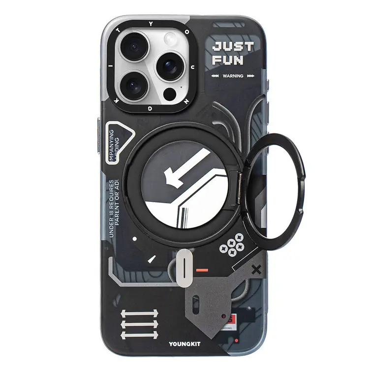 iPhone 15 Pro Max MagSafe Uyumlu 360° Standlı Kılıf - Youngkit Starship