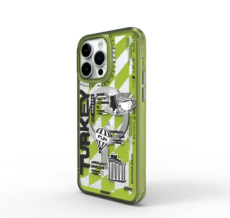 iPhone 15 Pro Max MagSafe Uyumlu Desenli Şeffaf Kılıf - Wiwu A Serisi