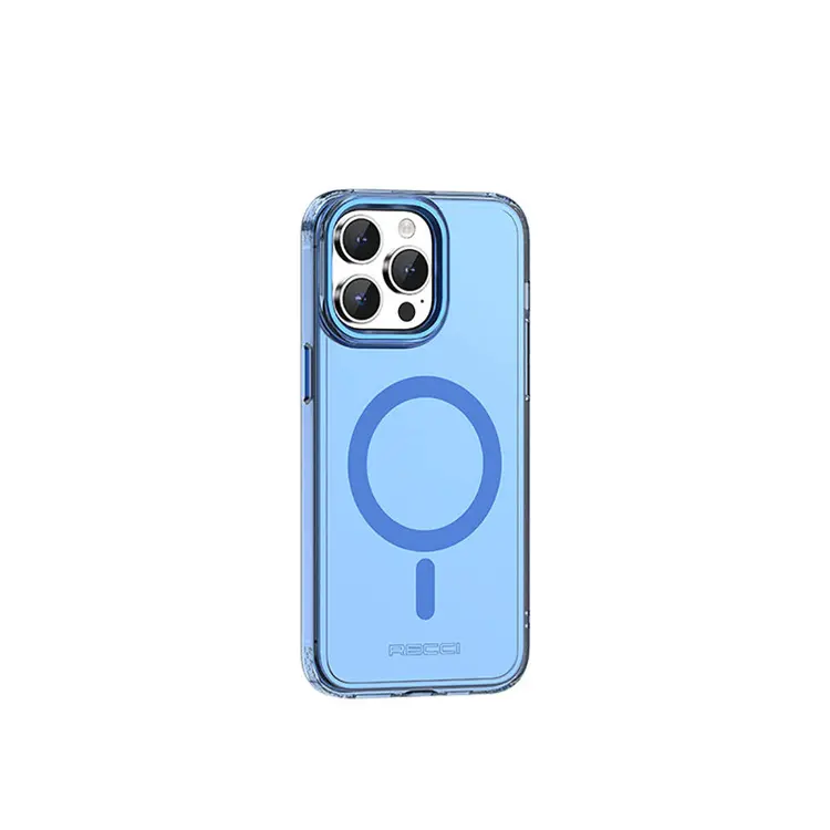 iPhone 15 Pro Max MagSafe Uyumlu Şeffaf Kılıf - Recci Crystal Color