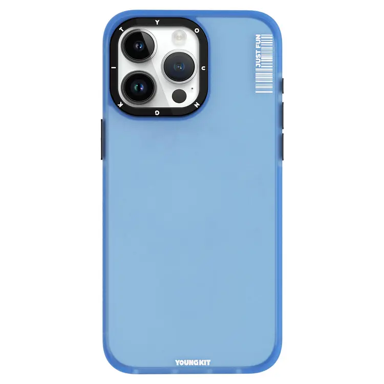 iPhone 15 Pro Max Buzlu Mat Şeffaf Kılıf - Youngkit Colored Sand
