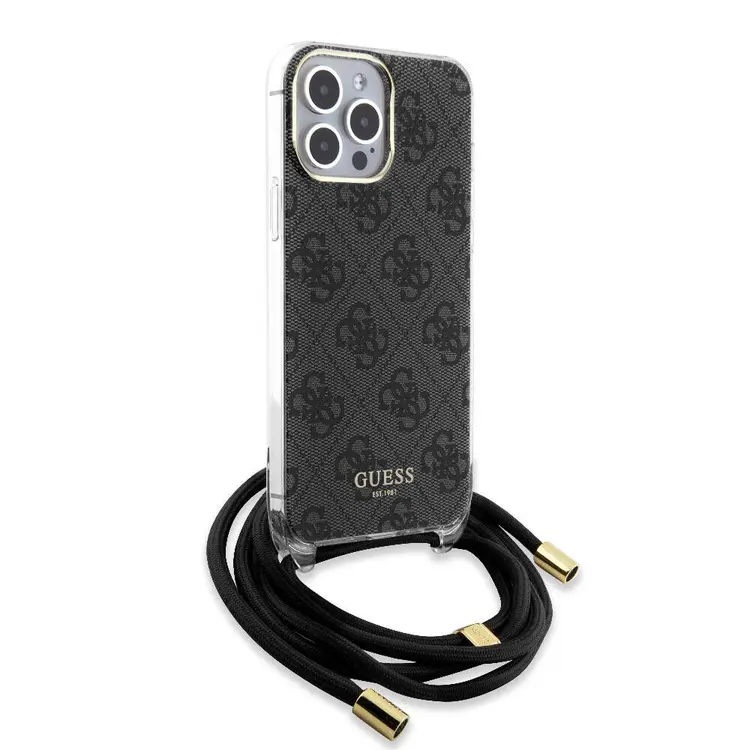 iPhone 15 Pro Max Kılıf, Çapraz Kordon ve 4G Desenli - Guess Lisanslı