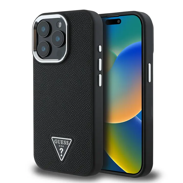 iPhone 15 Pro Max MagSafe Uyumlu Kılıf - Guess Grained Triangle