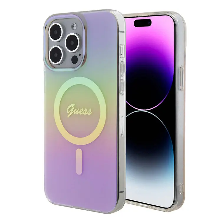iPhone 15 Pro Max MagSafe Uyumlu Kılıf - Guess Iridescent Logolu