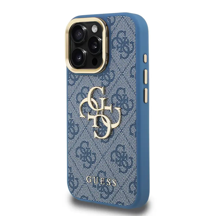 iPhone 15 Pro Max Kamera Standlı PU Deri Kılıf - Guess 4G