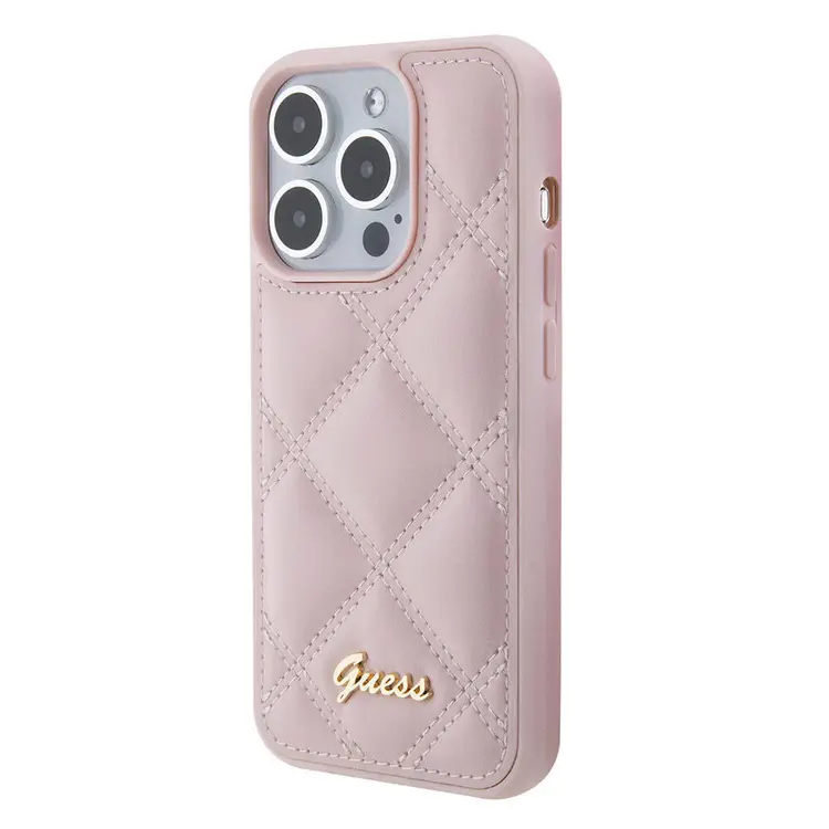 iPhone 15 Pro Max Kılıf, Lisanslı PU Deri Kapitone Kapak - Guess
