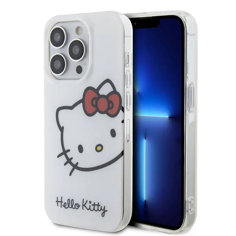 iPhone 15 Pro Max Lisanslı Hello Kitty Kılıf, Pembe ve Beyaz