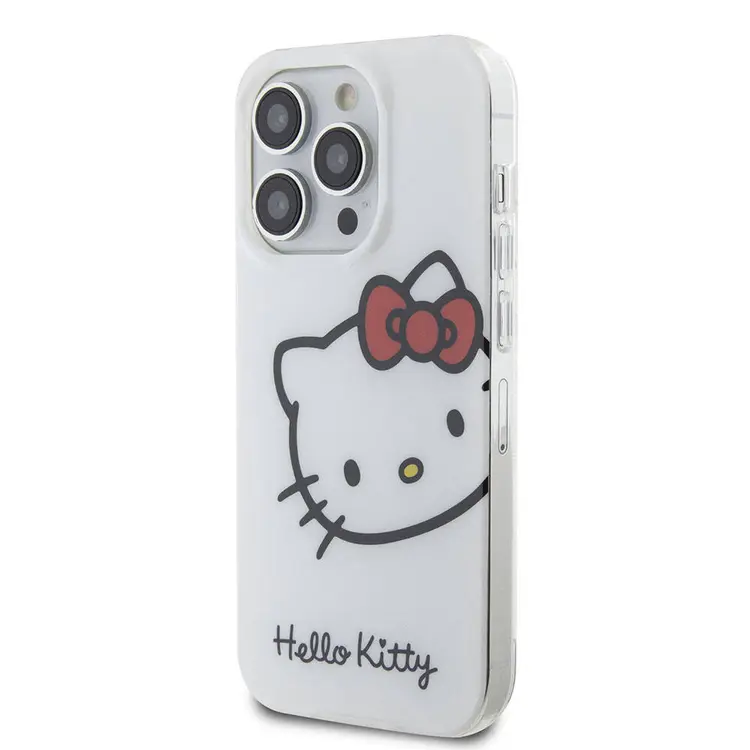 iPhone 15 Pro Max Lisanslı Hello Kitty Kılıf, Pembe ve Beyaz