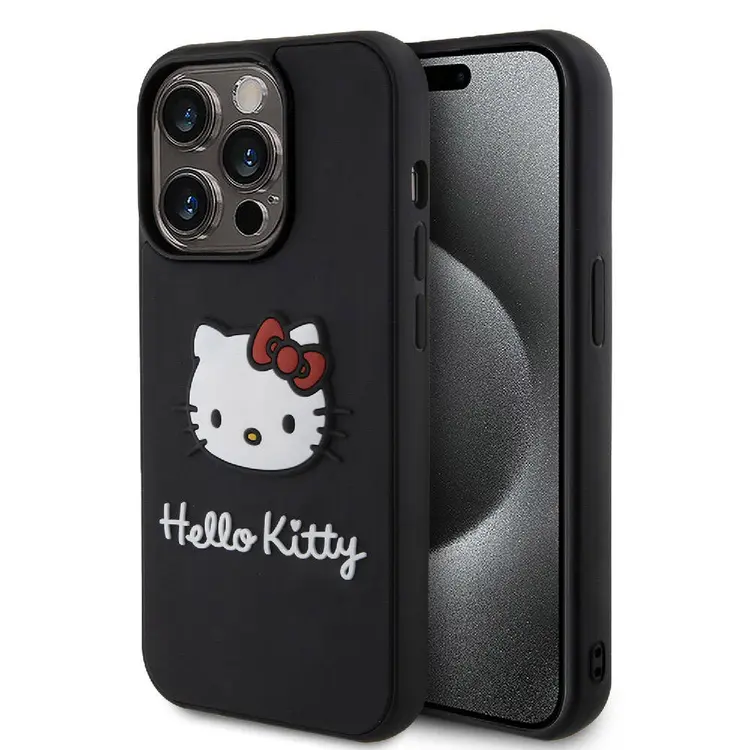 iPhone 15 Pro Max Hello Kitty Lisanslı 3D Kılıf - Kırmızı