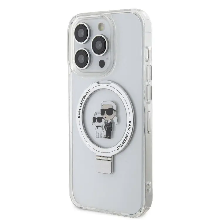 iPhone 15 Pro Max MagSafe Uyumlu Ring Standlı Kılıf - Karl Lagerfeld K&C